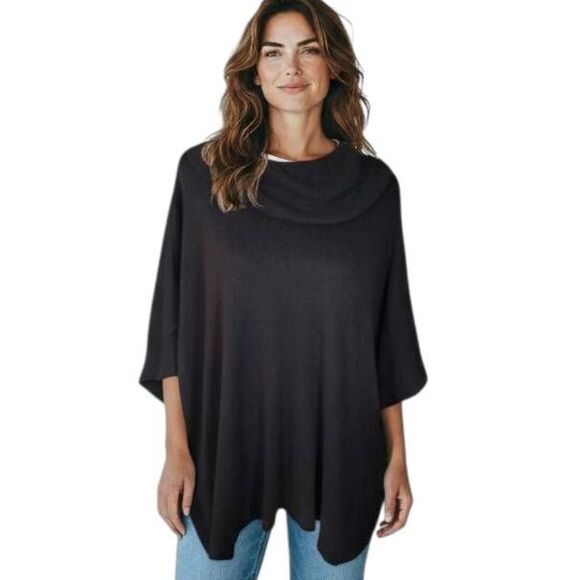 BANANA REPUBLIC BLACK SWEATER PONCHO SZ.M/L EUC. - Picture 1 of 5